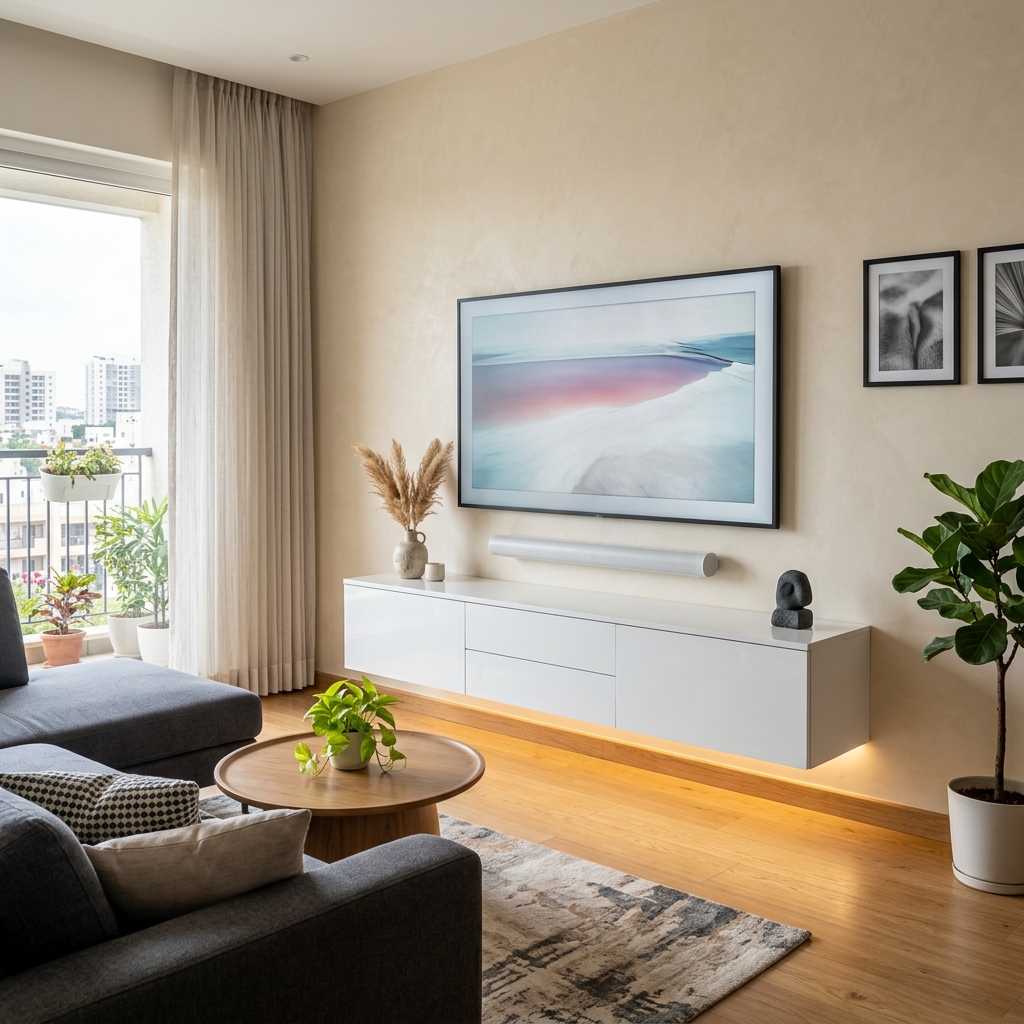 White Minimal TV Unit